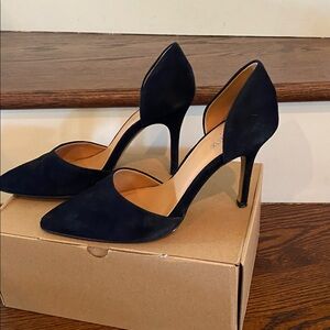 J. Crew Black Sueded D’Orsey Pumps